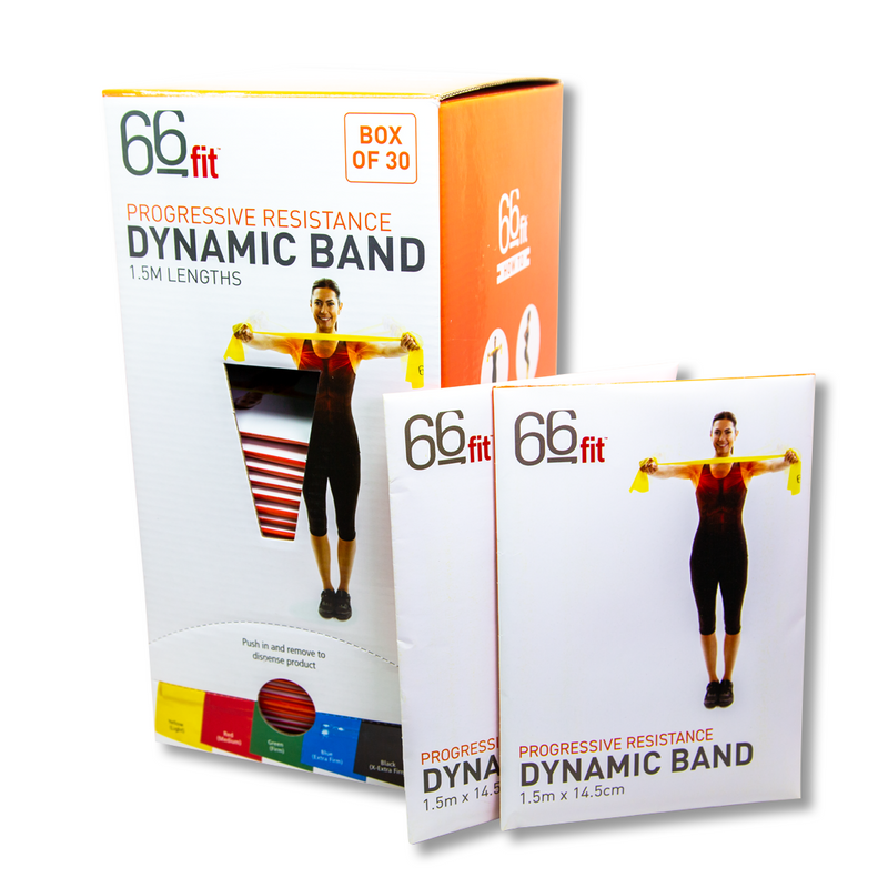 66fit Dynamic Resistance/Exercise  Band 1.5m - Box Of 30