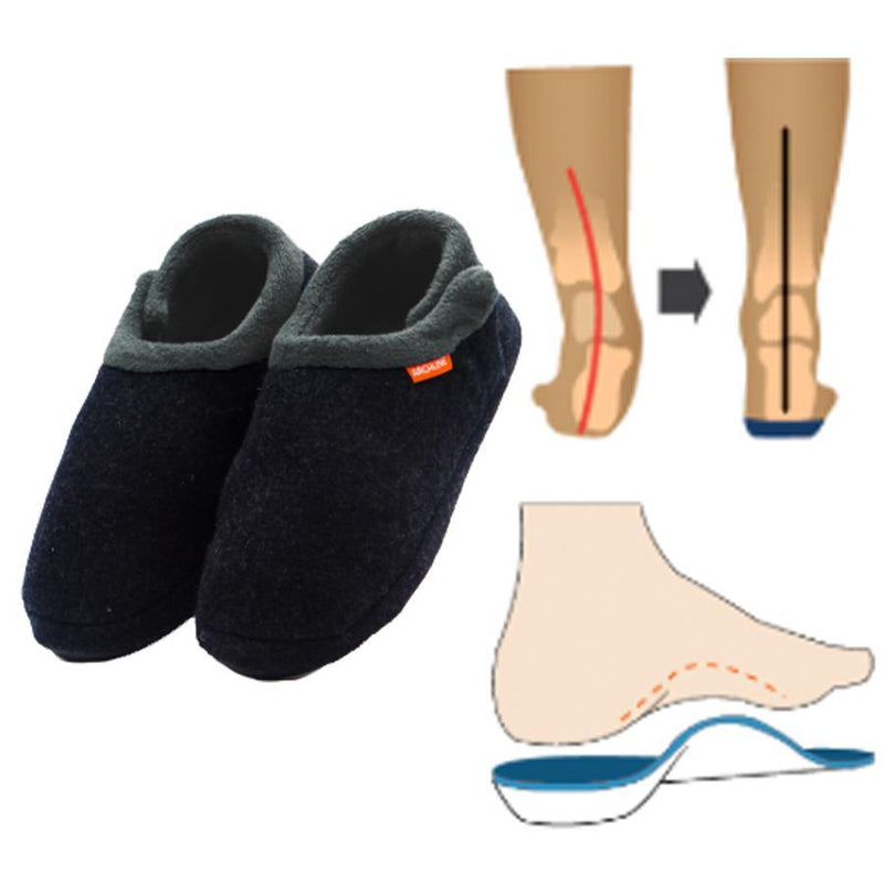 Archline Slippers - Closed (Orthotic Slippers) Charcoal