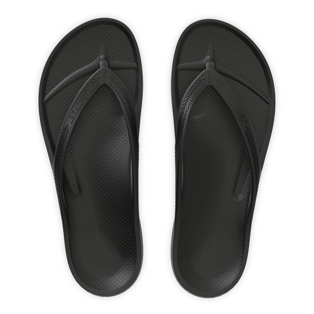 LightFeet Arch Support Flip Flops/Thongs - Black