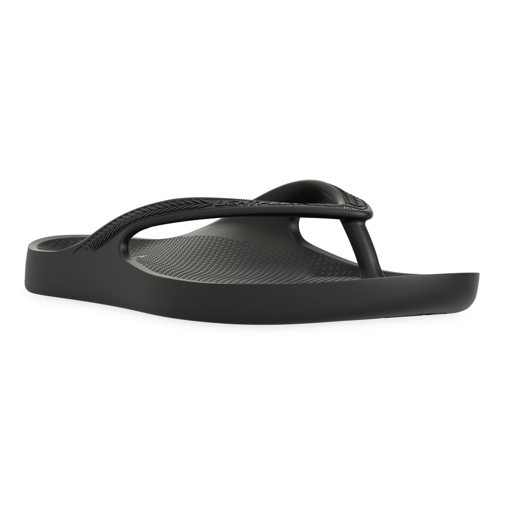 LightFeet Arch Support Flip Flops/Thongs - Black