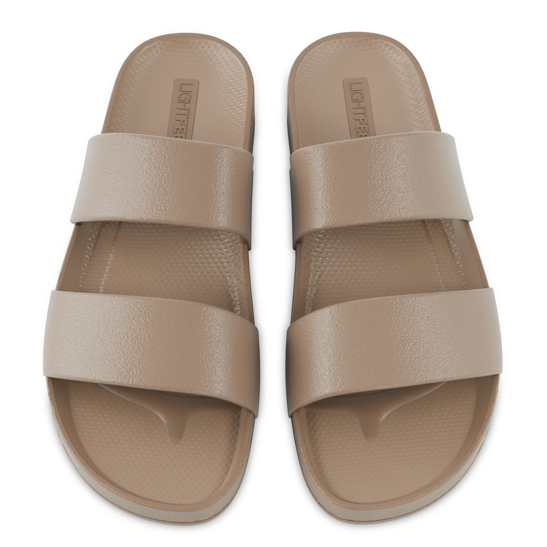 Lightfeet Double Strap Slides - Latte