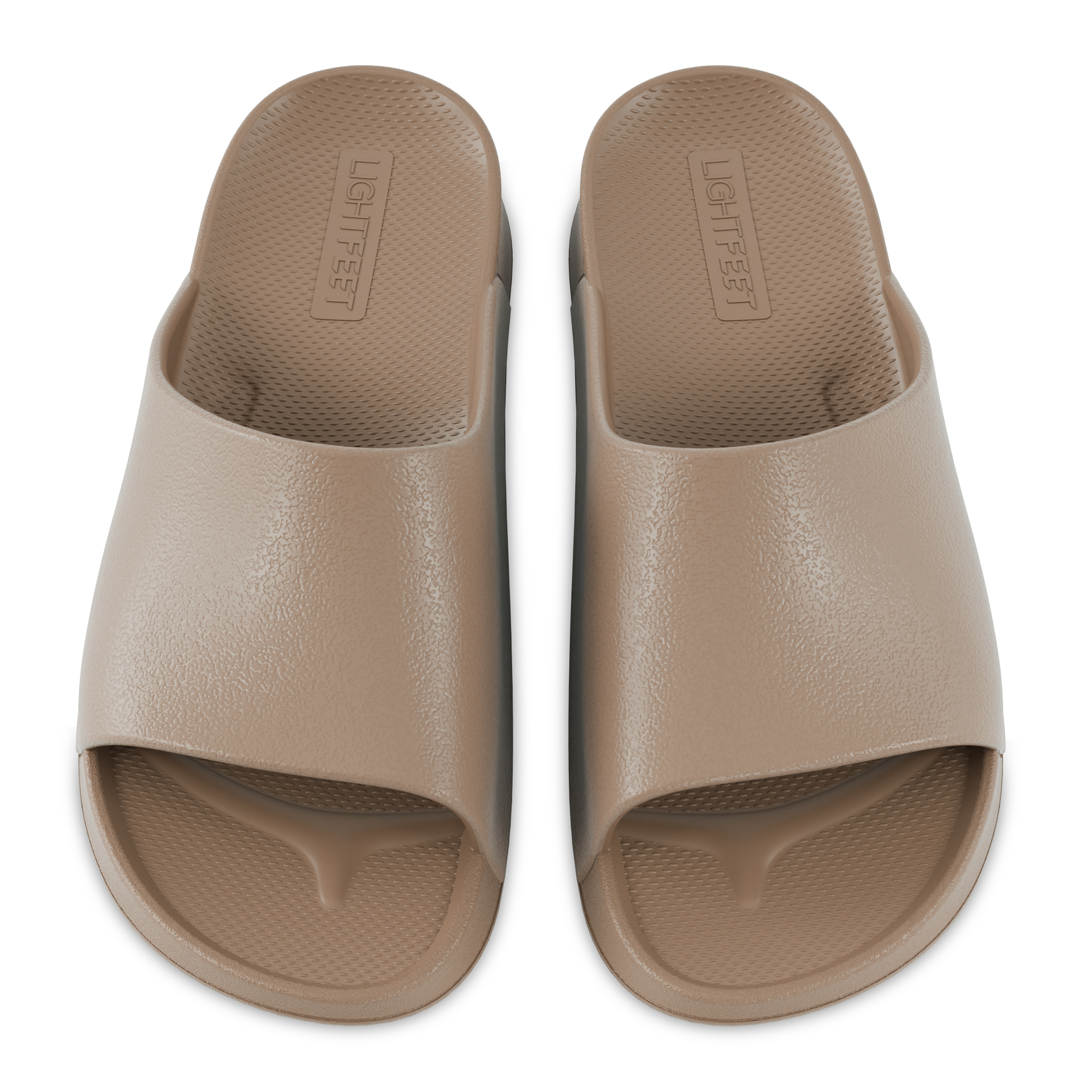 Lightfeet Single Strap Slides - Latte