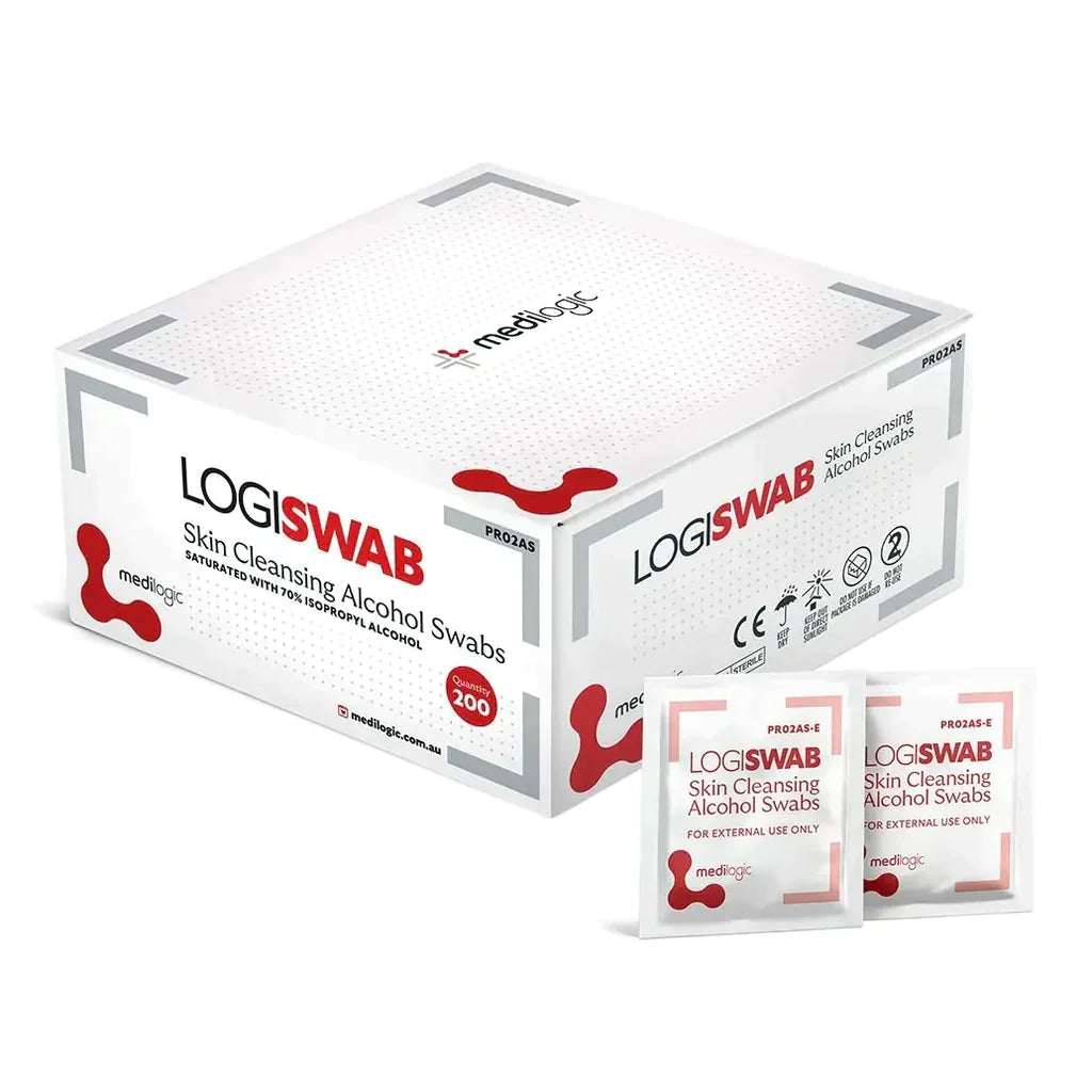 LOGISWAB Skin Cleaning Alcohol Swabs – Box 200