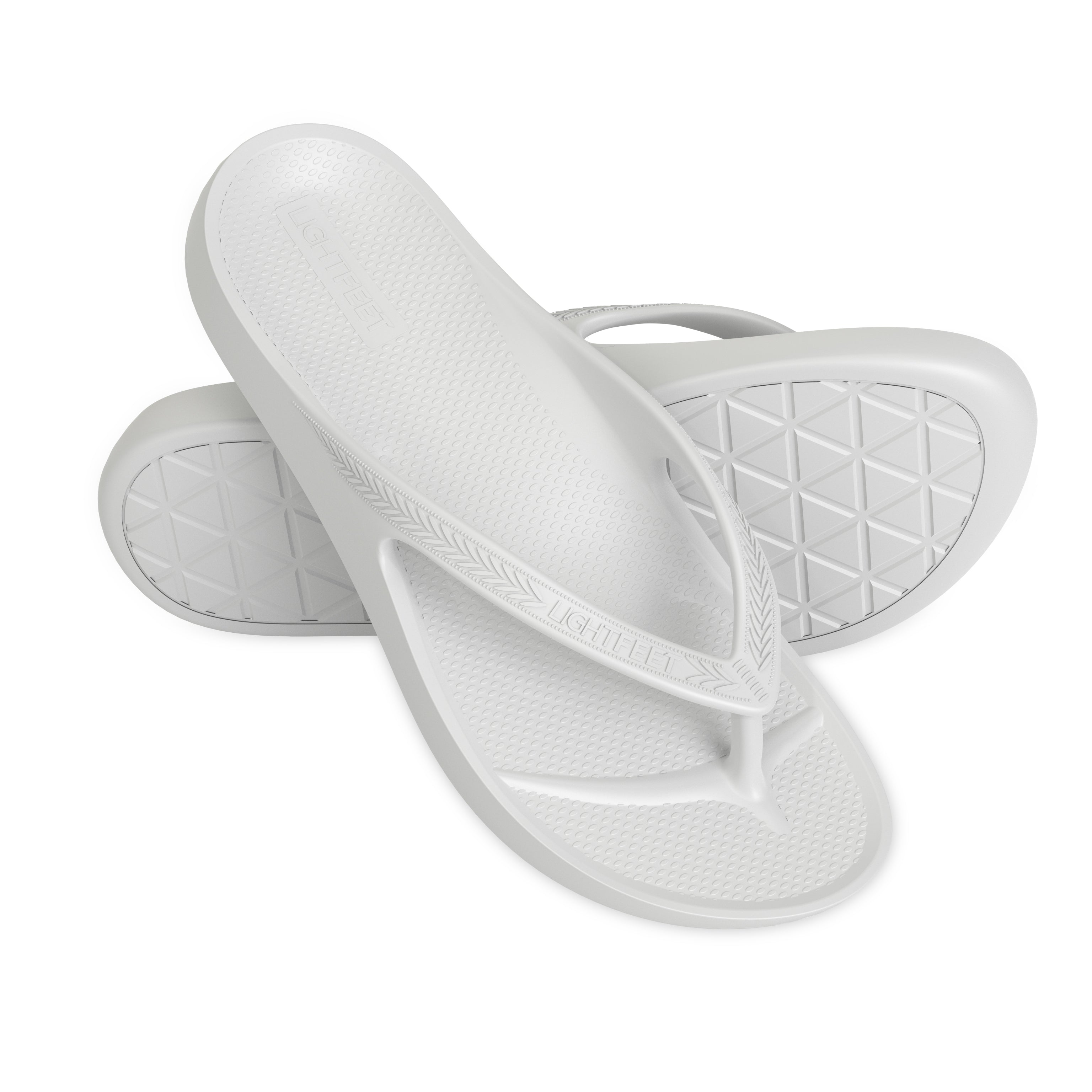 LightFeet Arch Support Flip Flops/Thongs - White